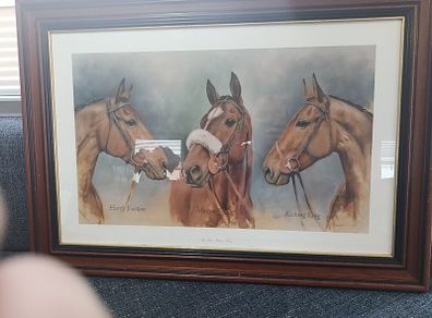 The Three Winter Kings" Framed Horse Racing Print (Hardy Eustace, Moscow Flyer, Kicking King)