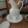 beautiful French porcelain wash bowl, pitcher & soap dish set Image 2