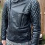 Leather Biker Jacket: Size Medium. Image 2