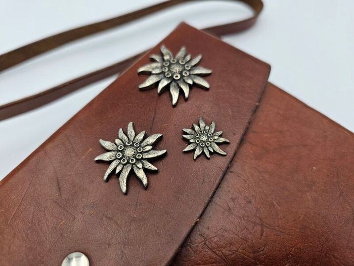 Original Swiss Army Issued Officier Leather Bag Collectable with Swiss Decorations