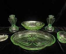 Art deco 5 piece dressing table set