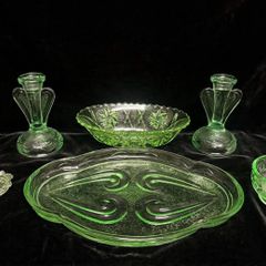 Art deco 5 piece dressing table set