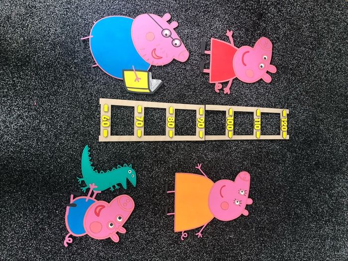 Hand made wooden Peppa pig Growth chart