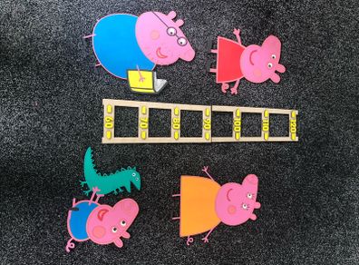 Hand made wooden Peppa pig Growth chart