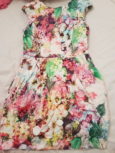 River island floral bow back tulip dress size 10