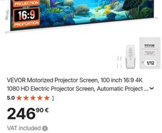 Projector Screen  100 inch moterized
