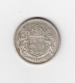 80% silver 1958 Canada 50 Cent coin (No. 336)
