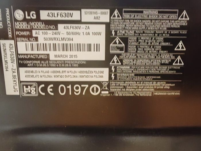 LG smart TV 43"