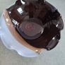 The cat and the moon Paul Maloney POTTERY Handmade in Wexford 20 cm. scalloped brown deep dish. Image 6