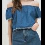 top betshka size medium denim off shoulder top Image 2