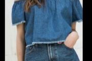 top betshka size medium denim off shoulder top
