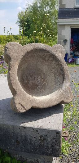Antique limestone Mortar type vessel.