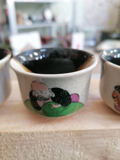 Vintage set of 5 Sake drinking vessels