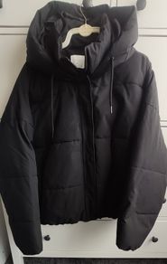 Primark Black Hooded Puffer Jacket Coat Size XL  Worn Once