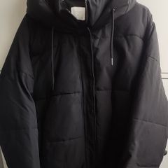 Primark Black Hooded Puffer Jacket Coat Size XL  Worn Once