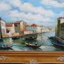 Large Vintage Hardboard Painting Image 4