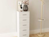 Tall Chest of Drawers Chipboard 41x35x106 cm White