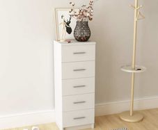Tall Chest of Drawers Chipboard 41x35x106 cm White