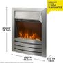 2 KW Stainless Steel Electric Inset Fire Stove with 2 Heat Settings, Timer and Remote Control, Independent LED Flame Effect, 20-30 m2 Room Size Image 3