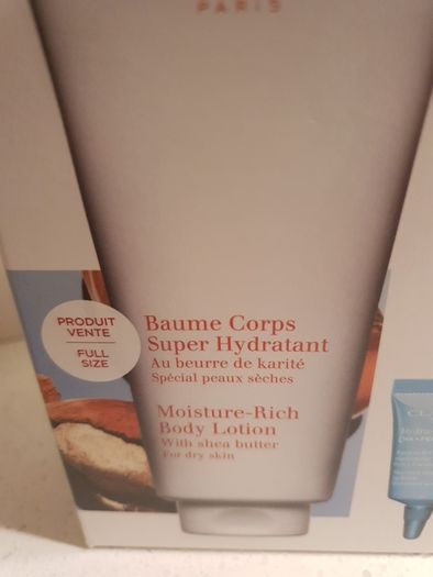 FREE Tote Bag or make up bag - Clarins Body Hydration Essentials- Brand New Boxed 3 piece Set