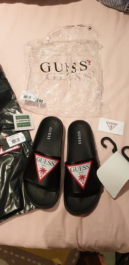 guess pool slides slippers