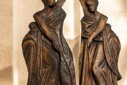 Pair of Vintage Hand Carved Wooden African Wall Sculptures