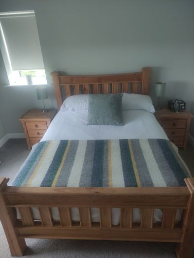 Bed Frame Double Solid Oak