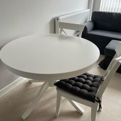 IKEA Extendable Dining Table and two chairs