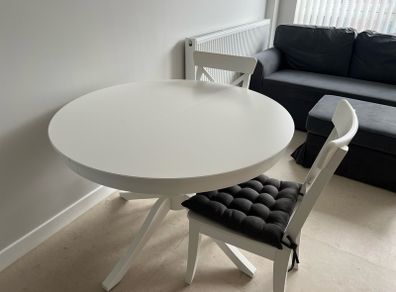 IKEA Extendable Dining Table and two chairs