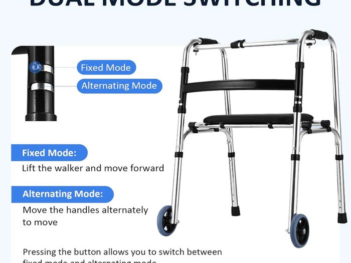 Walking Frame with Wheels & Seat,  Like New (1 Month Use)