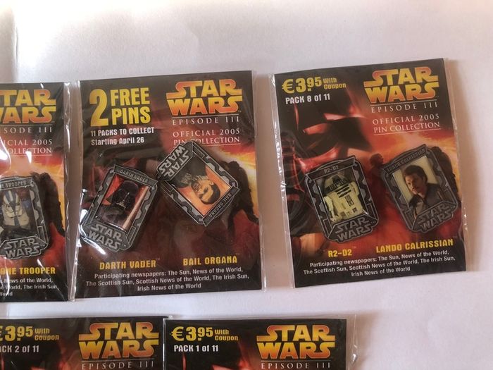 Star Wars Episode III 2005 Pin Collection Complete Set