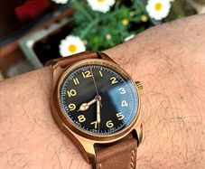 Solid Bronze field watch.