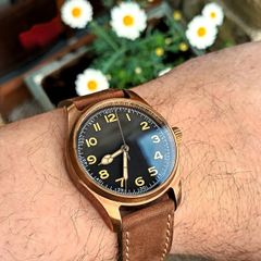 Solid Bronze field watch.