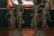2x spelter figures