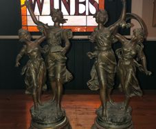2x spelter figures