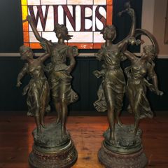 2x spelter figures