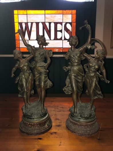 2x spelter figures