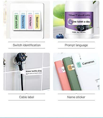 Label Maker Cable Tape, Waterproof Stronger Adhesiveness Laminated Label Pinter Paper for D11 Label Maker, Easy to Use (0.5" x 4.3", 60pcs, White)