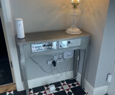 hall table and mirror