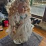 Vintage Irish Porcelain Doll with Flower Wreath and Pinwheel Vintage Image 9