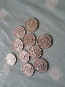 10  5-franc silver coins