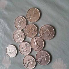 10  5-franc silver coins