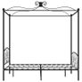 Canopy Bed Frame Black Metal 120x200 cm Image 4