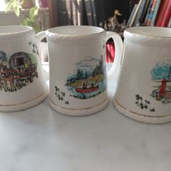 Vintage set of 3 ceramic tea mugs by Carrigaline pottery