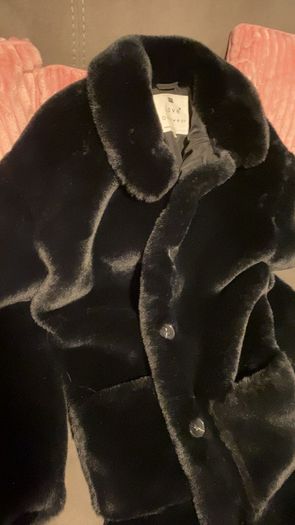 Black fur winter coat