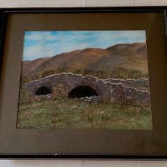 Antique chalkwork of "The quiet man bridge"