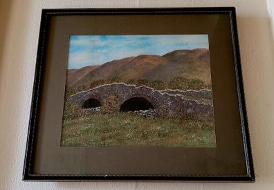 Antique chalkwork of "The quiet man bridge"