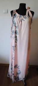 Brand new pink&grey maxi floral dress size UK12 EU40 Postage included