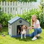 Dog Kennel Outdoor for Medium Dogs, Waterproof Plastic Dog House for Garden, Patio, 85 x 79 x 82 cm, Grey Image 2