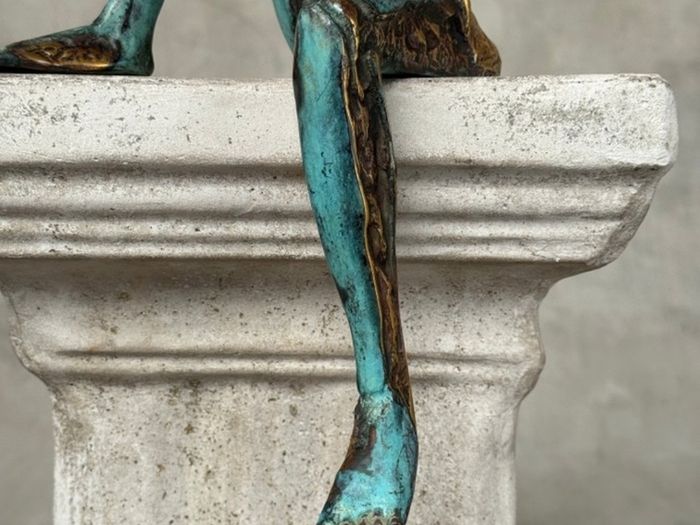 Man Deep In Thought (35cm) - Patinated Bronze